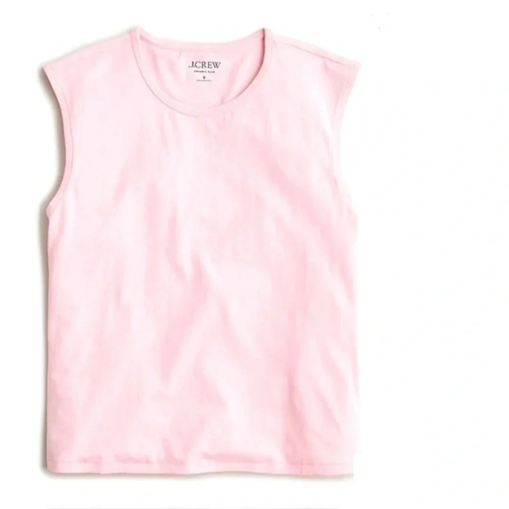 J Crew Organic Slub Cotton Muscle T Shirt Pink